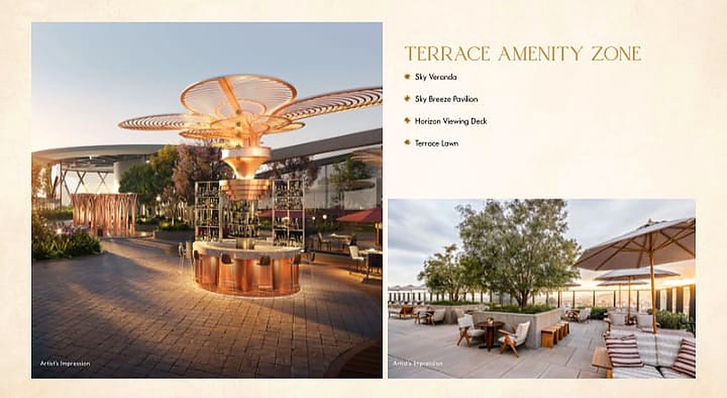 Terrace Amenity Zone — sky veranda at sunset